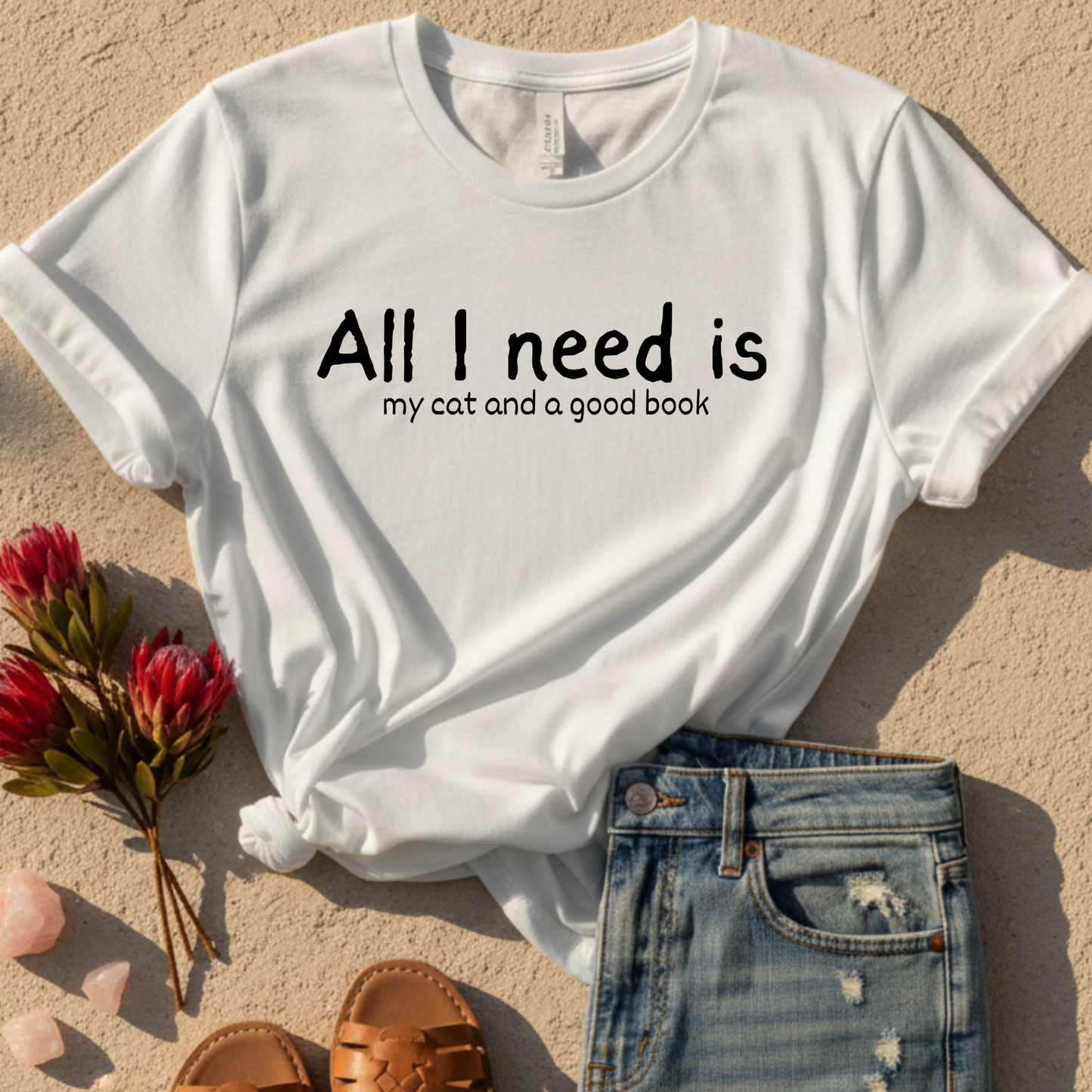 All I need is My Cat And A Good Book T-Shirt