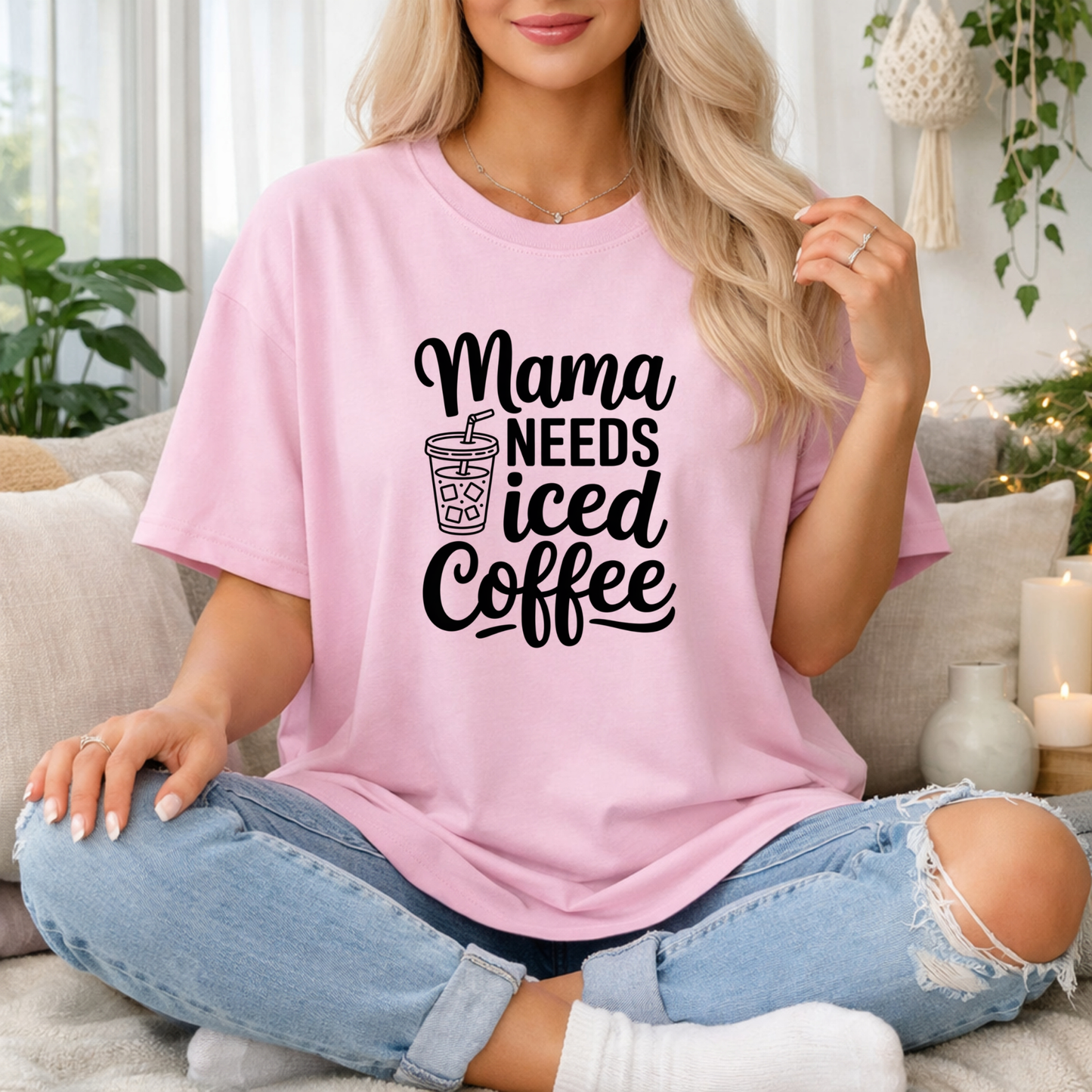 Mama Needs Iced Coffee Premium T Shirt