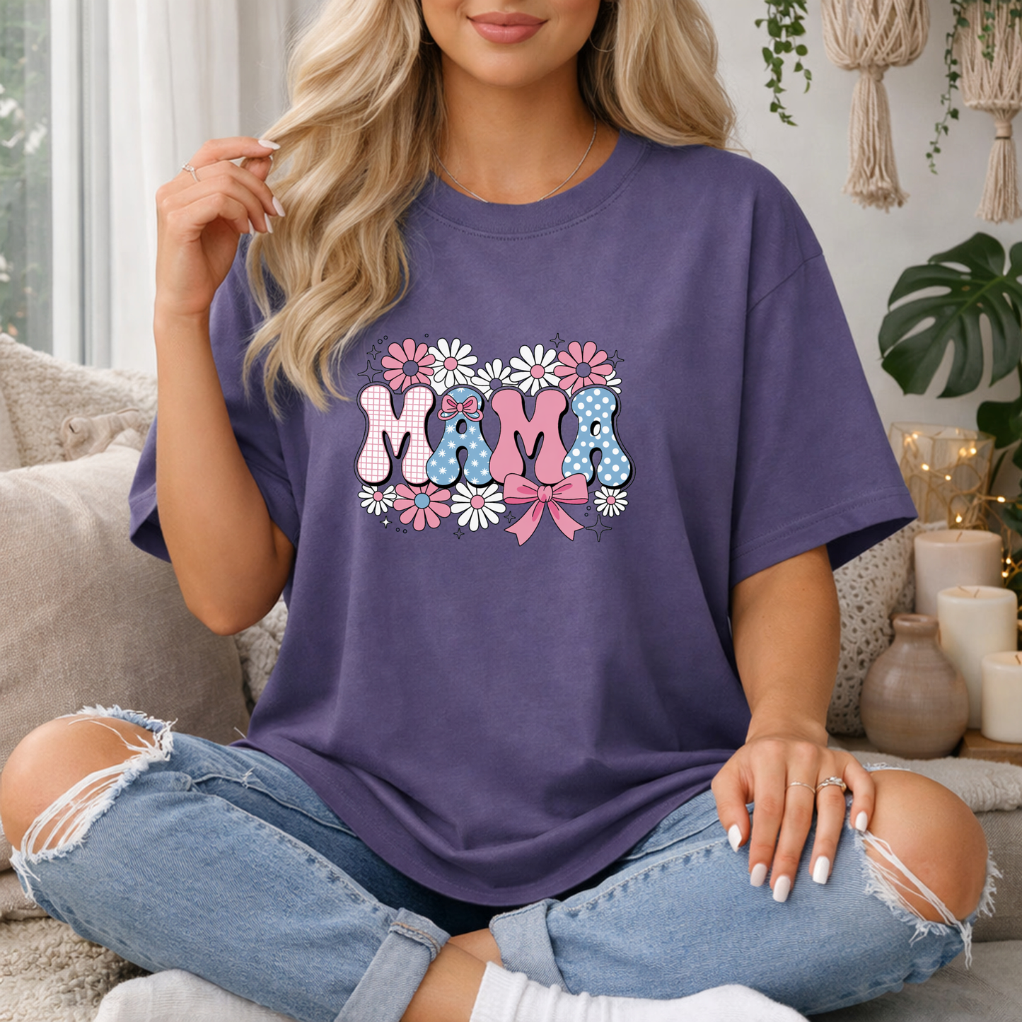 Mama Floral Premium T Shirt