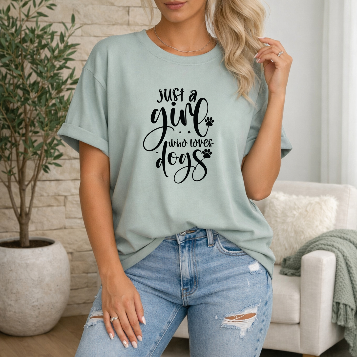 Just a Girl Who Loves Dogs Premium T Shirt