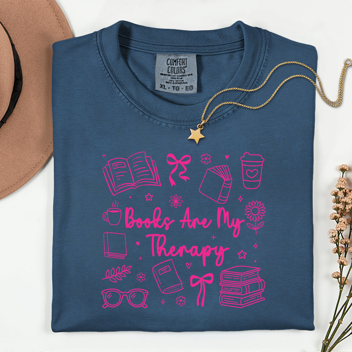 Books Are My Therapy Premium T Shirt
