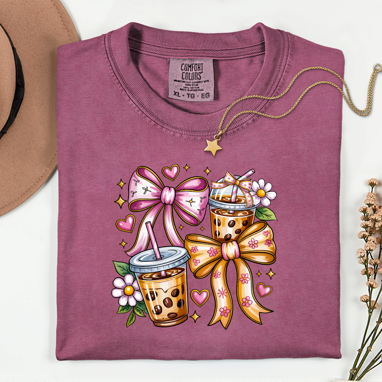 Girly Iced Coffee Premium T Shirt