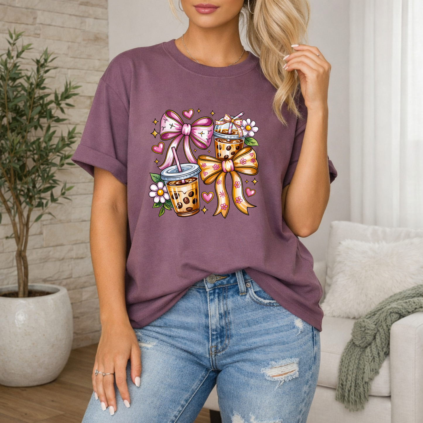 Girly Iced Coffee Premium T Shirt