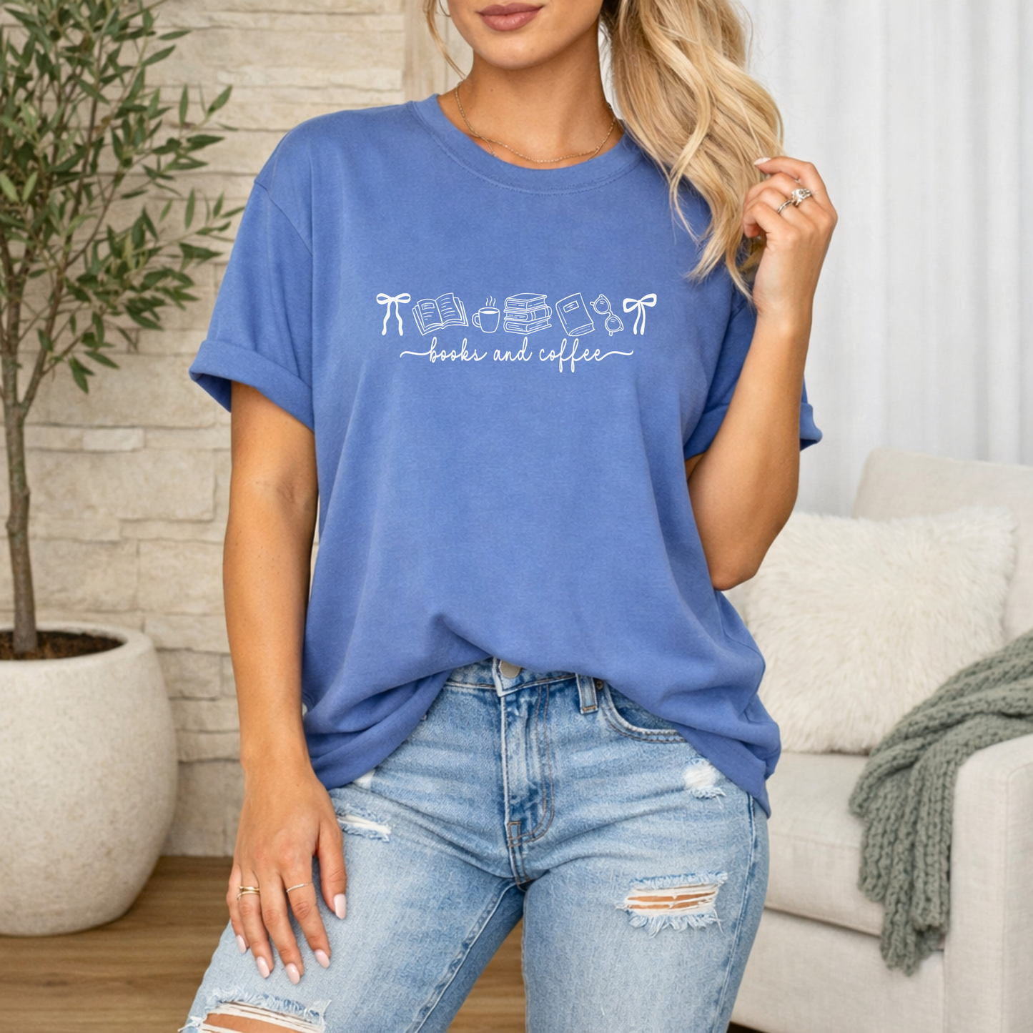 Books and Coffee Premium T Shirt