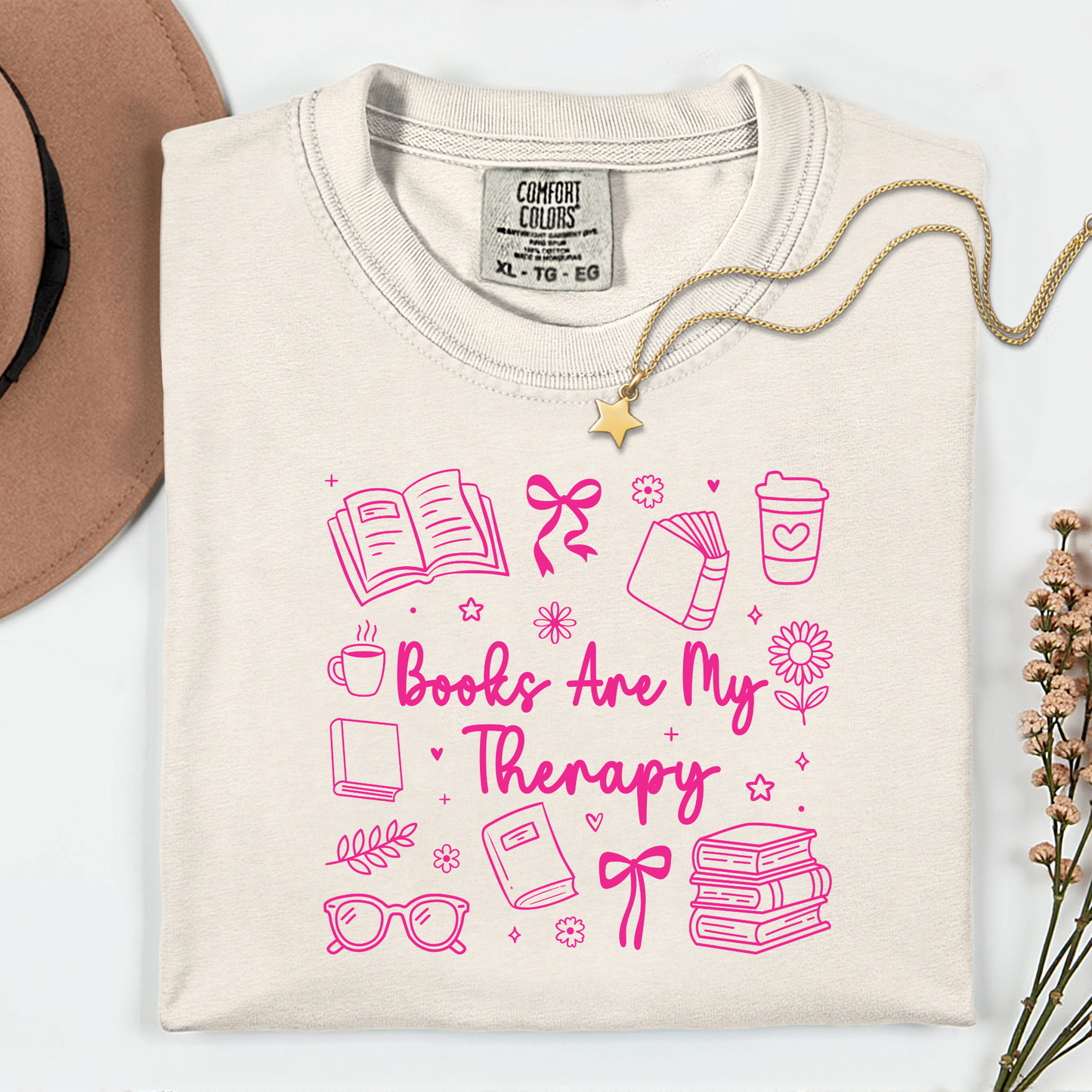Books Are My Therapy Premium T Shirt