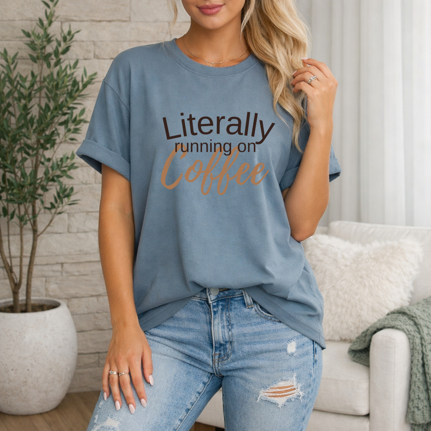 Literally Running On Coffee Premium T-shirt