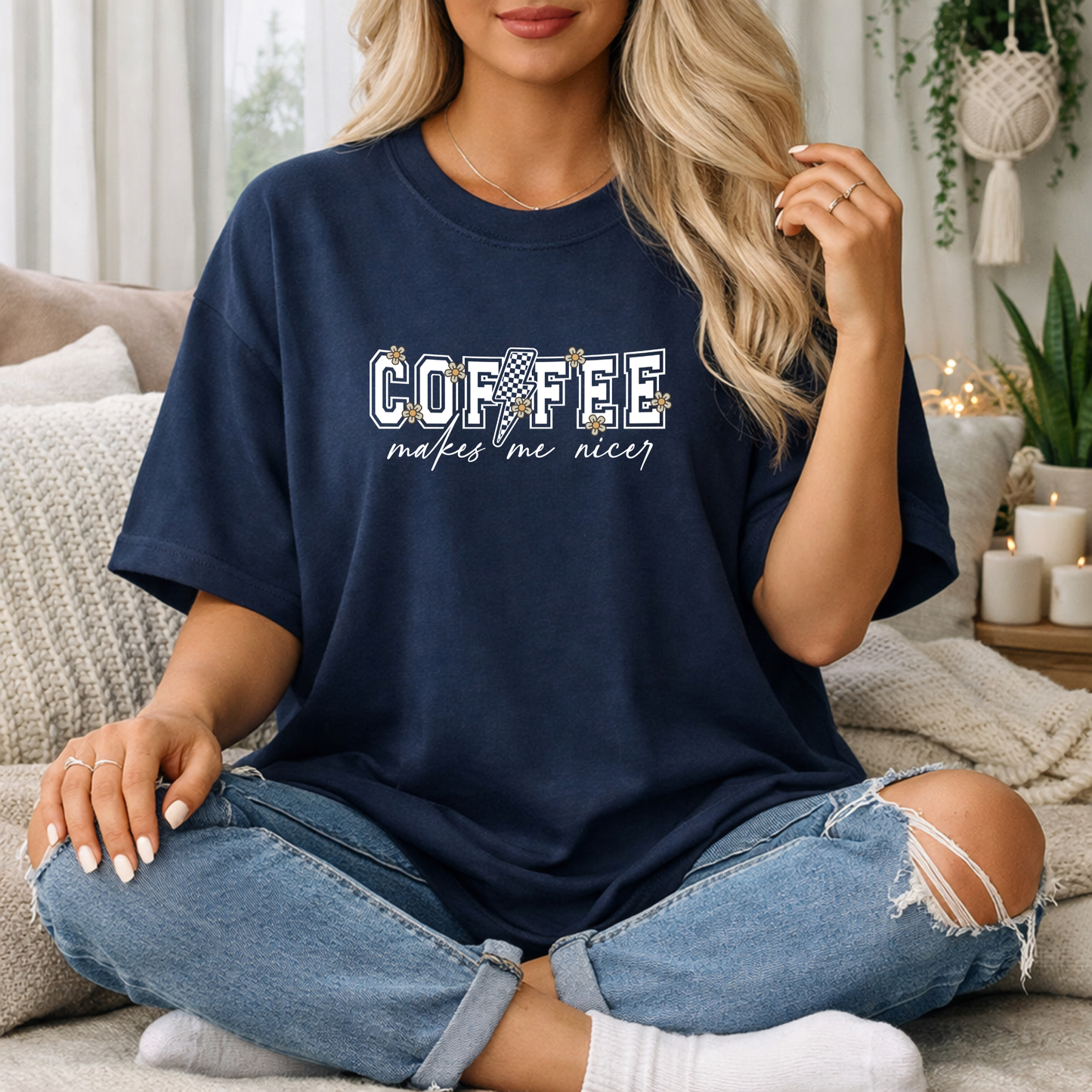 Coffee Makes Me Nicer Premium T Shirt