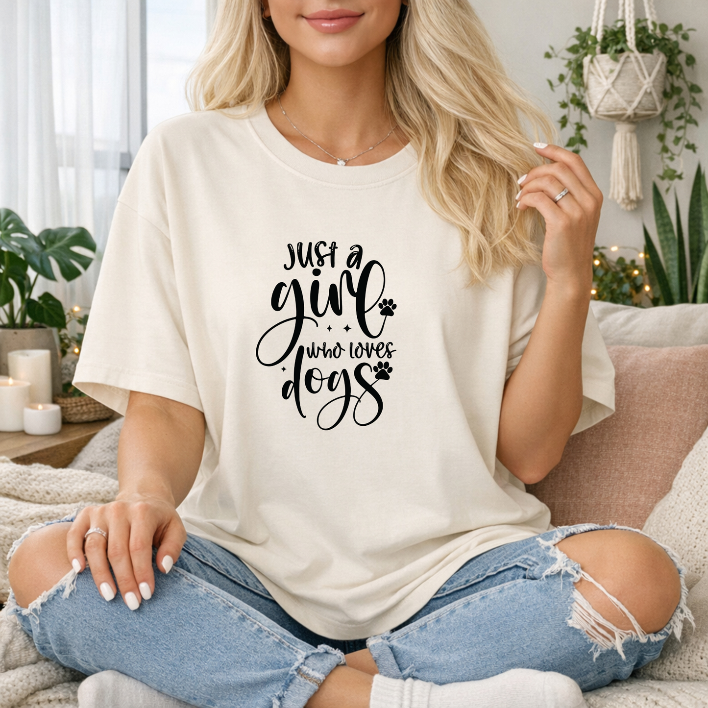 Just a Girl Who Loves Dogs Premium T Shirt
