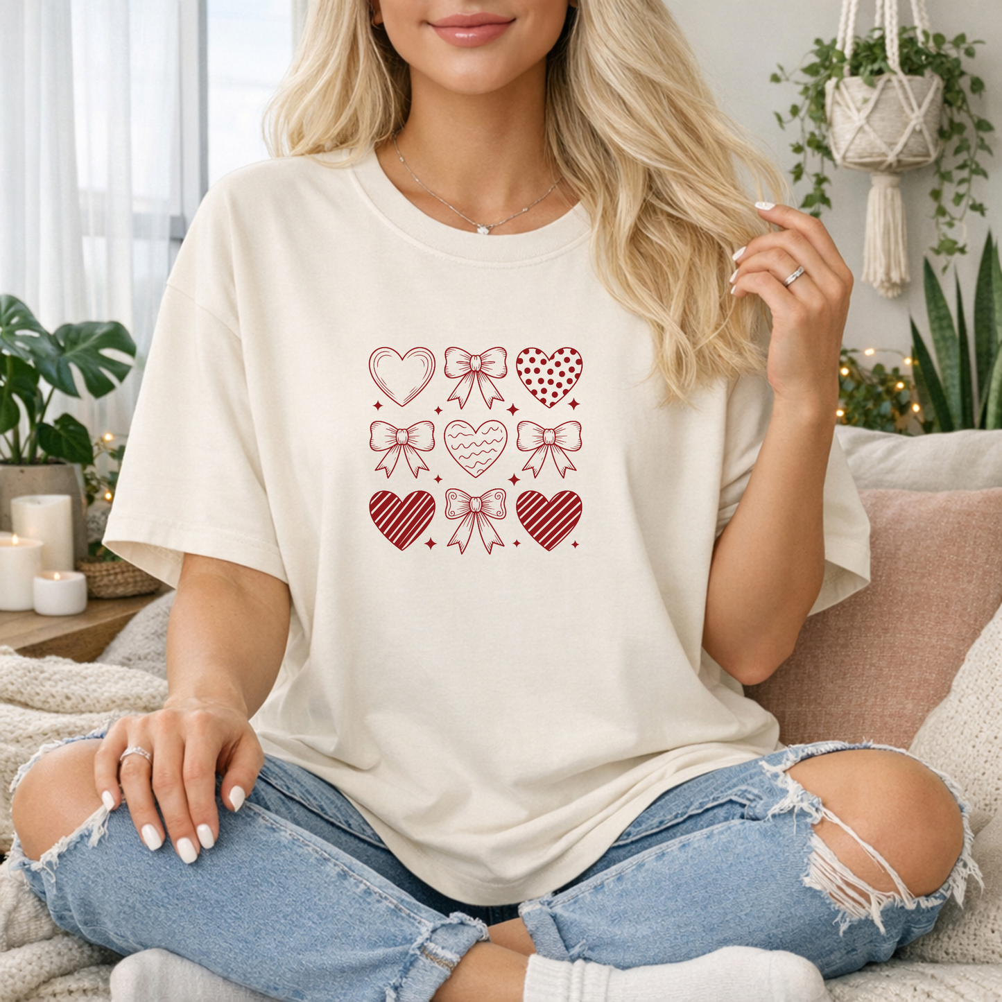 Heart and Bow Premium T Shirt