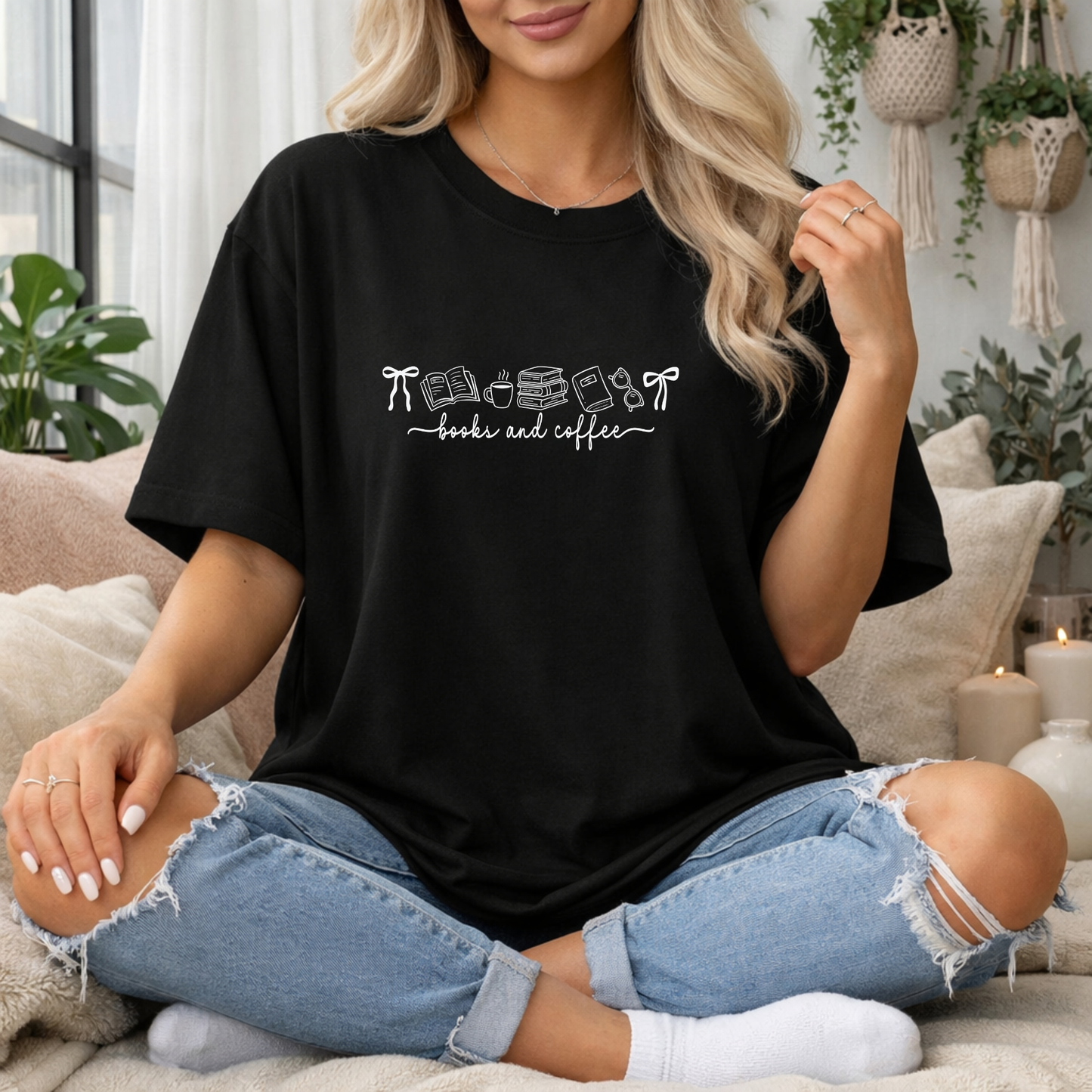Books and Coffee Premium T Shirt
