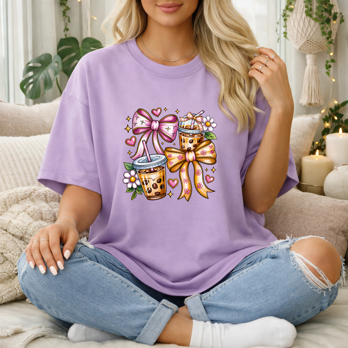 Girly Iced Coffee Premium T Shirt