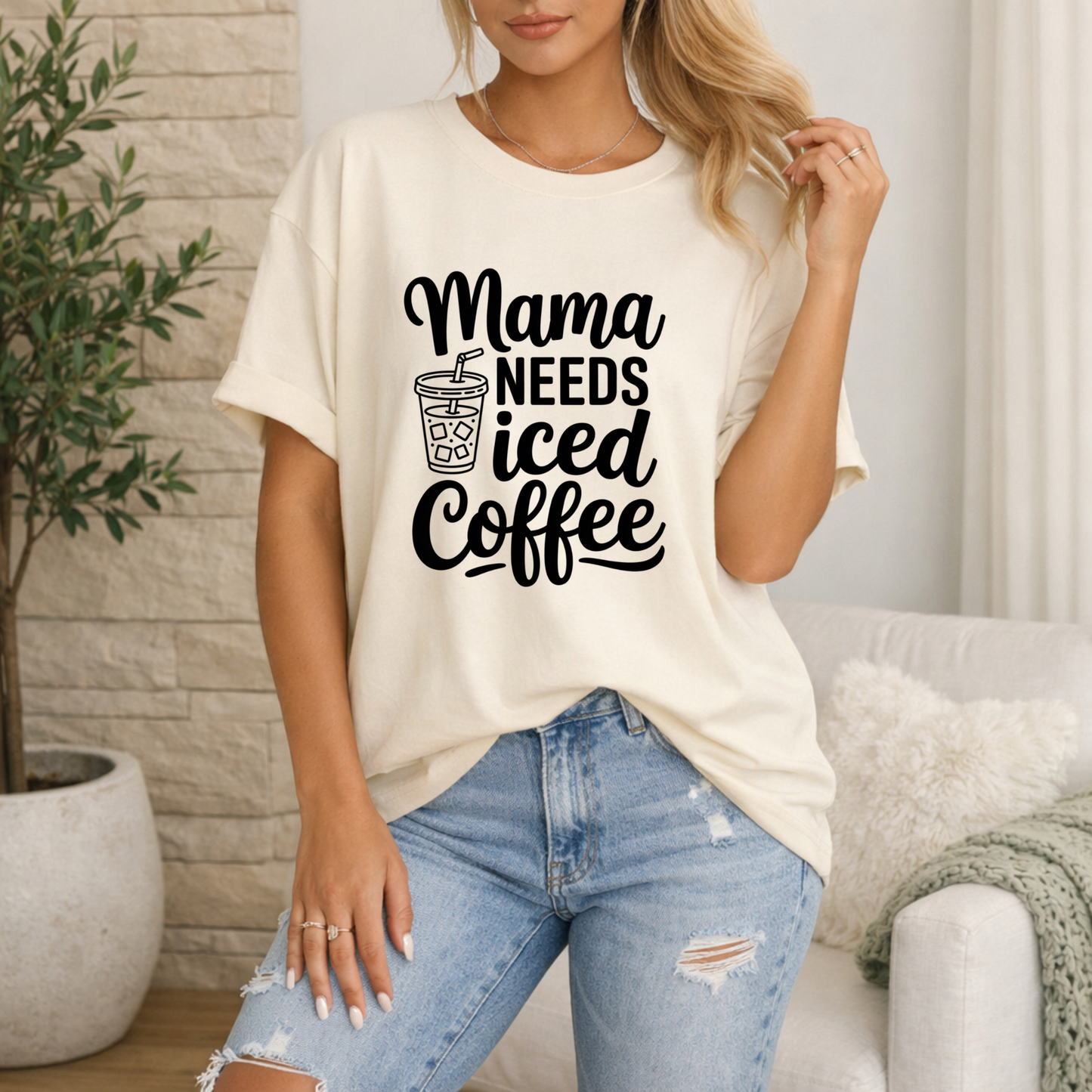 Mama Needs Iced Coffee Premium T Shirt