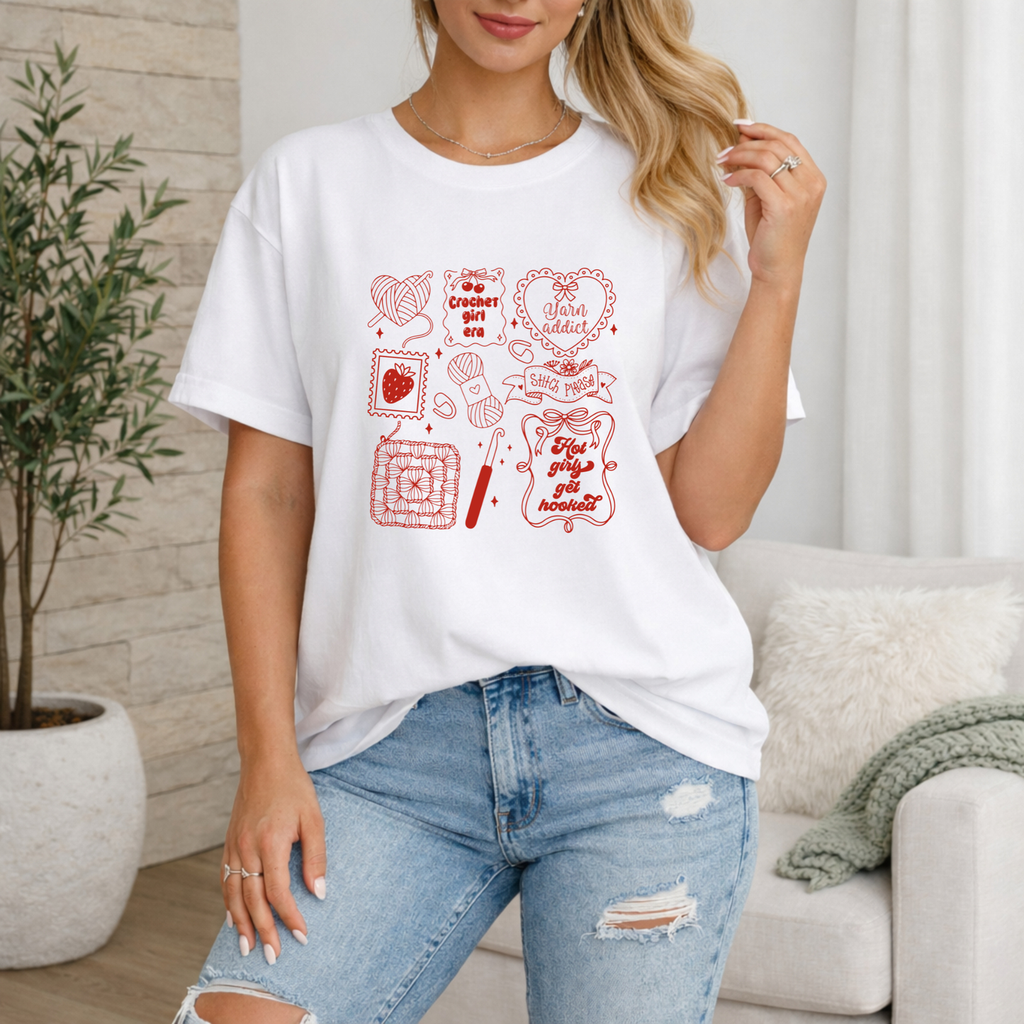 Crochet Girl Era Premium T Shirt