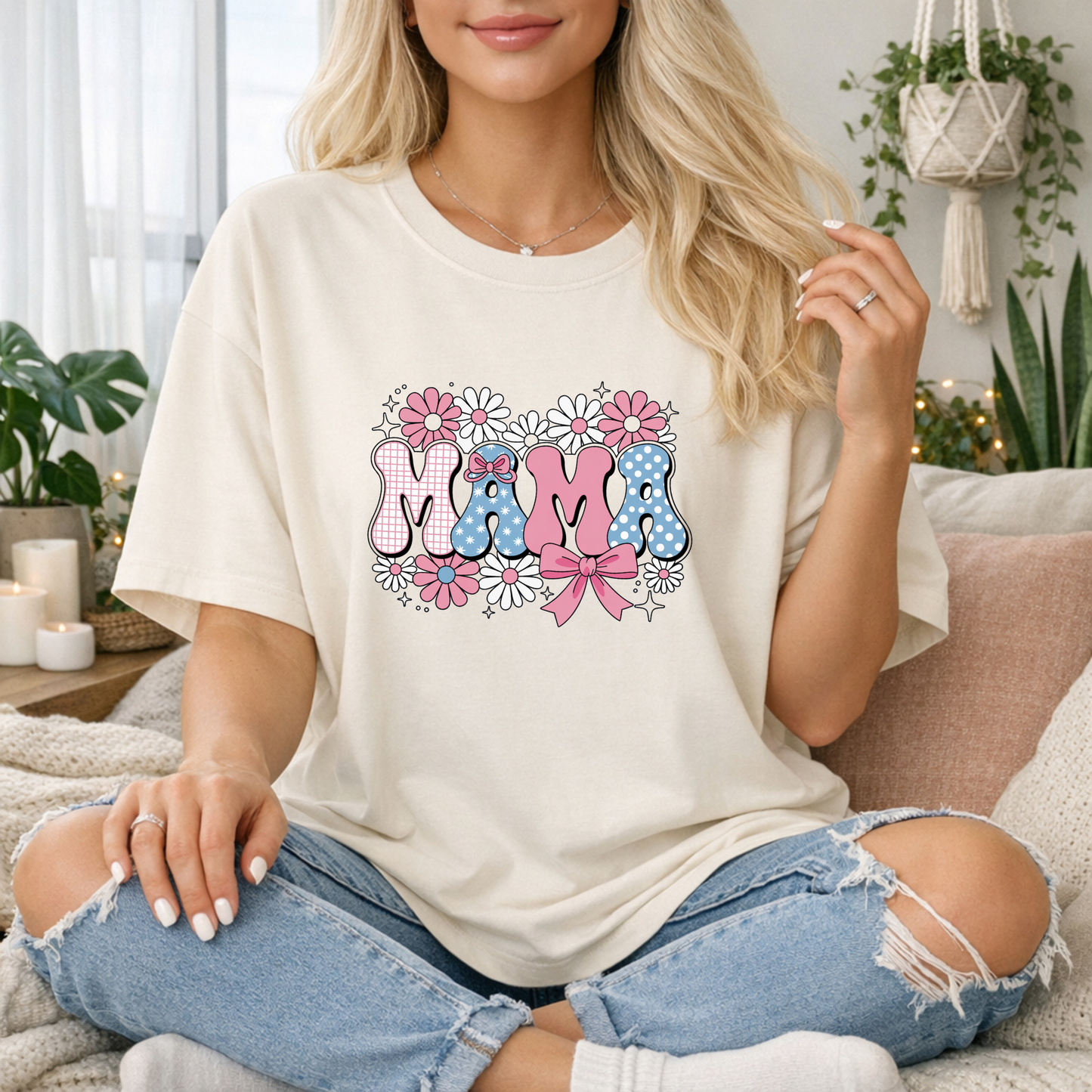 Mama Floral Premium T Shirt