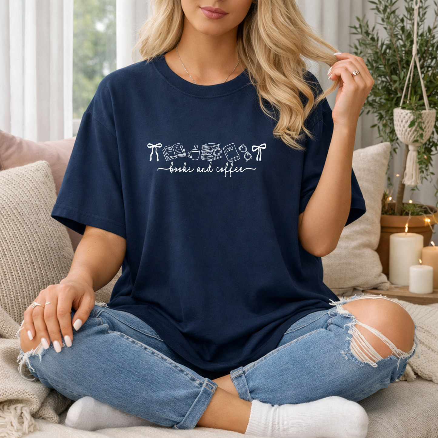 Books and Coffee Premium T Shirt