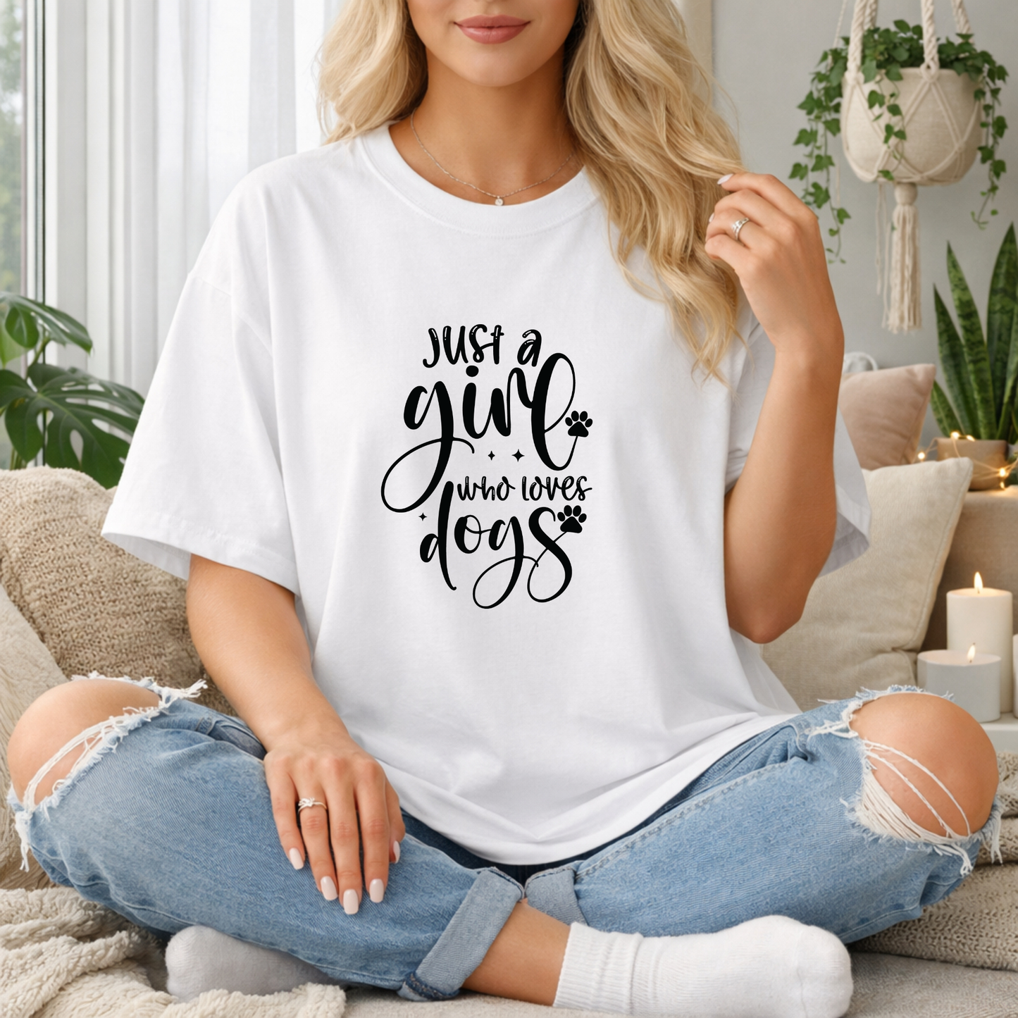 Just a Girl Who Loves Dogs Premium T Shirt