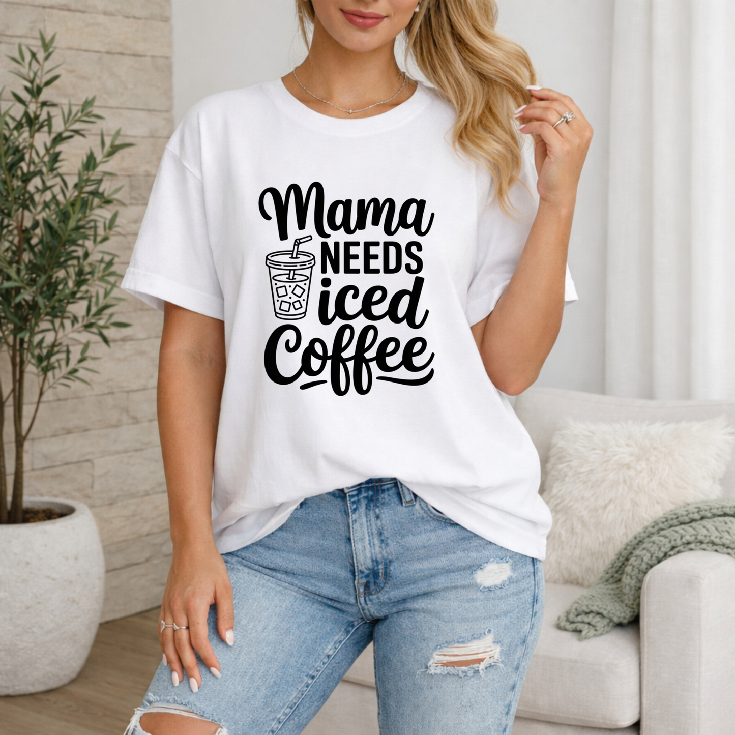 Mama Needs Iced Coffee Premium T Shirt