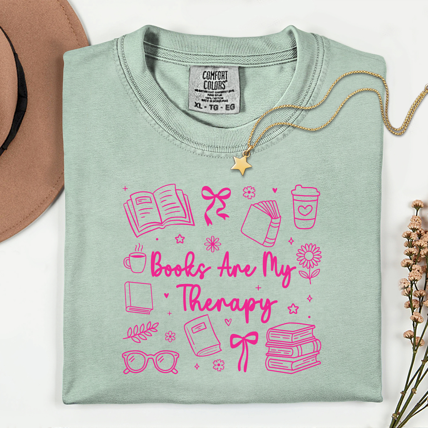 Books Are My Therapy Premium T Shirt