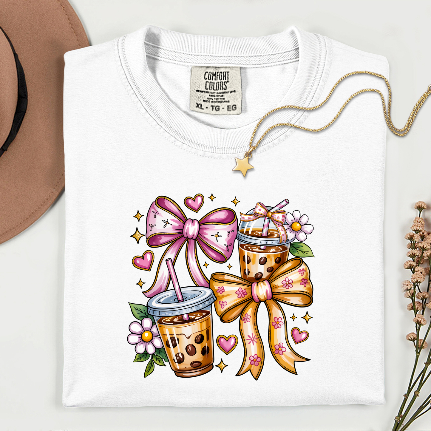 Girly Iced Coffee Premium T Shirt