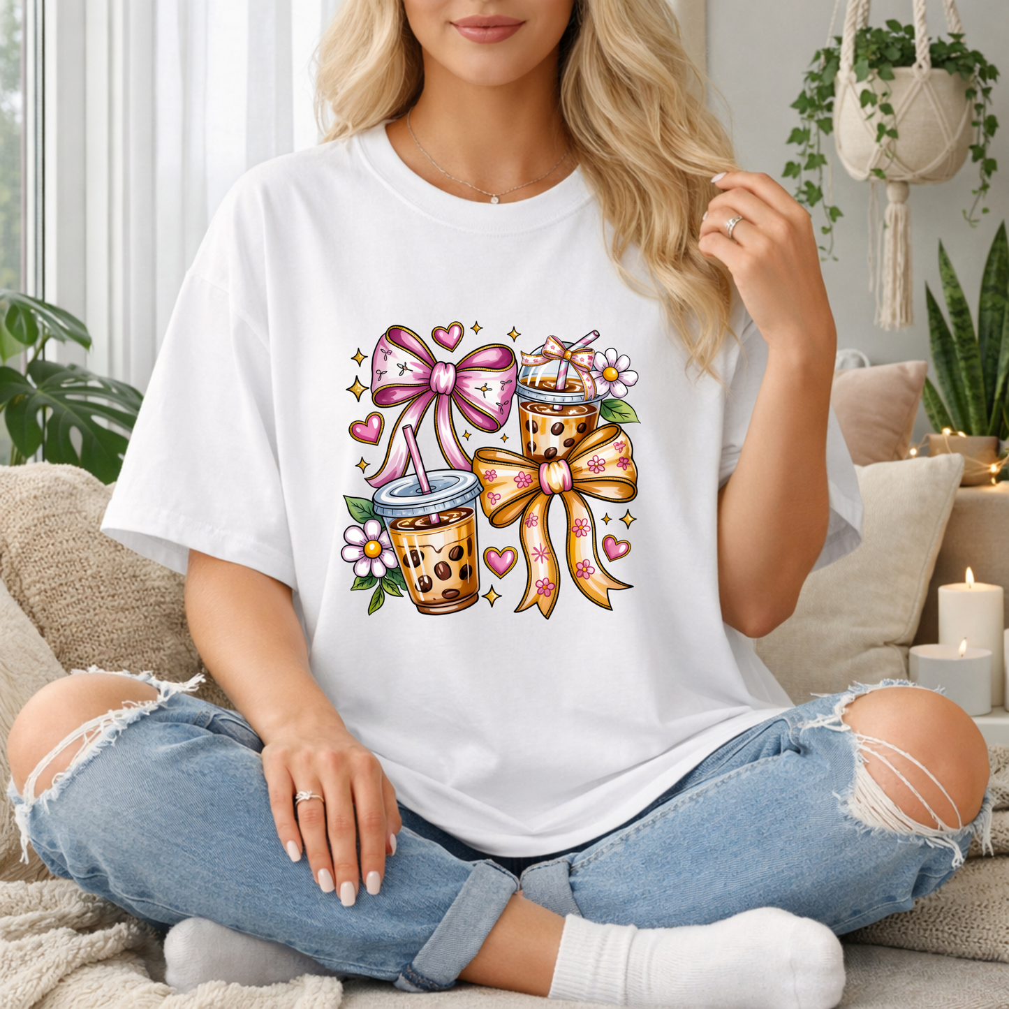 Girly Iced Coffee Premium T Shirt