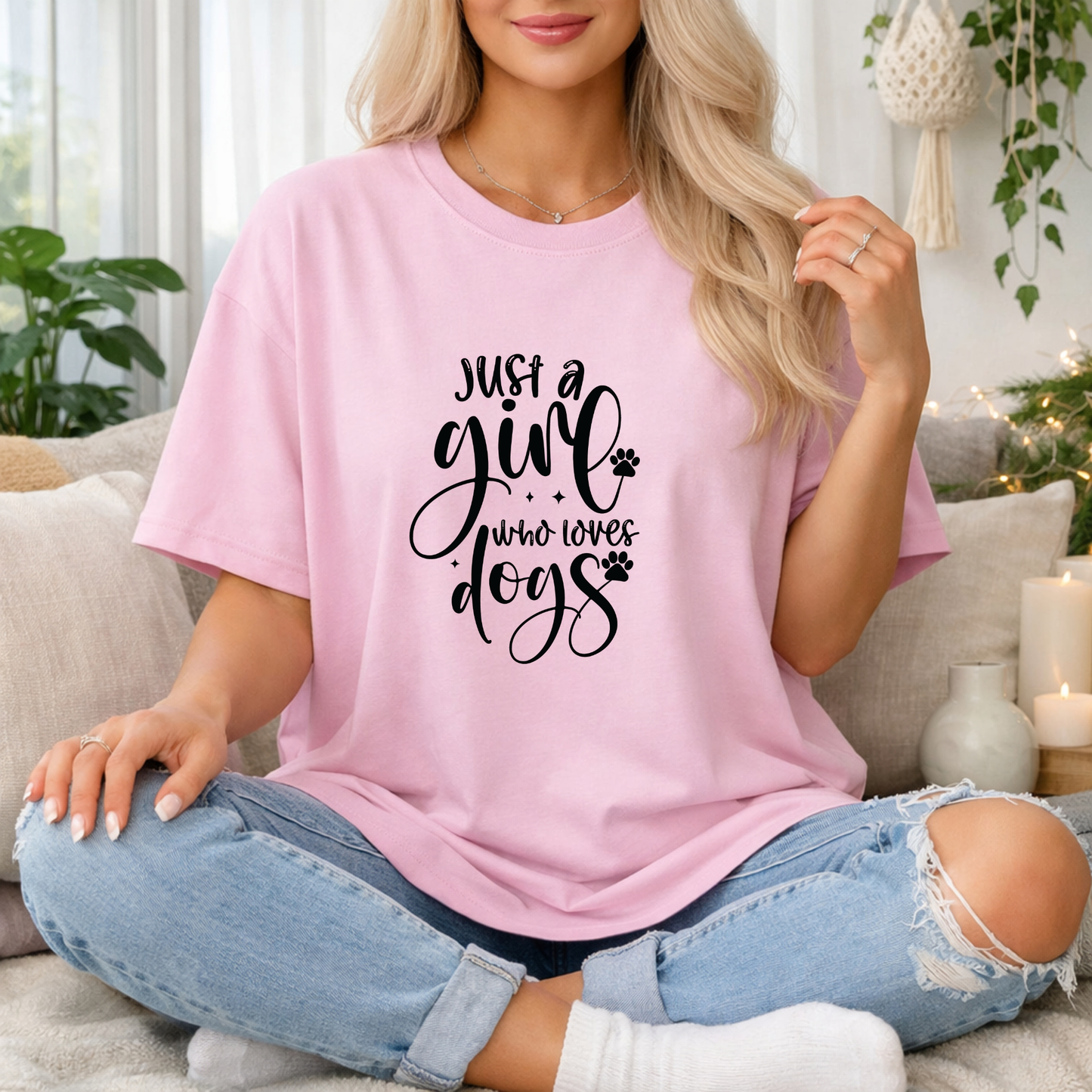 Just a Girl Who Loves Dogs Premium T Shirt