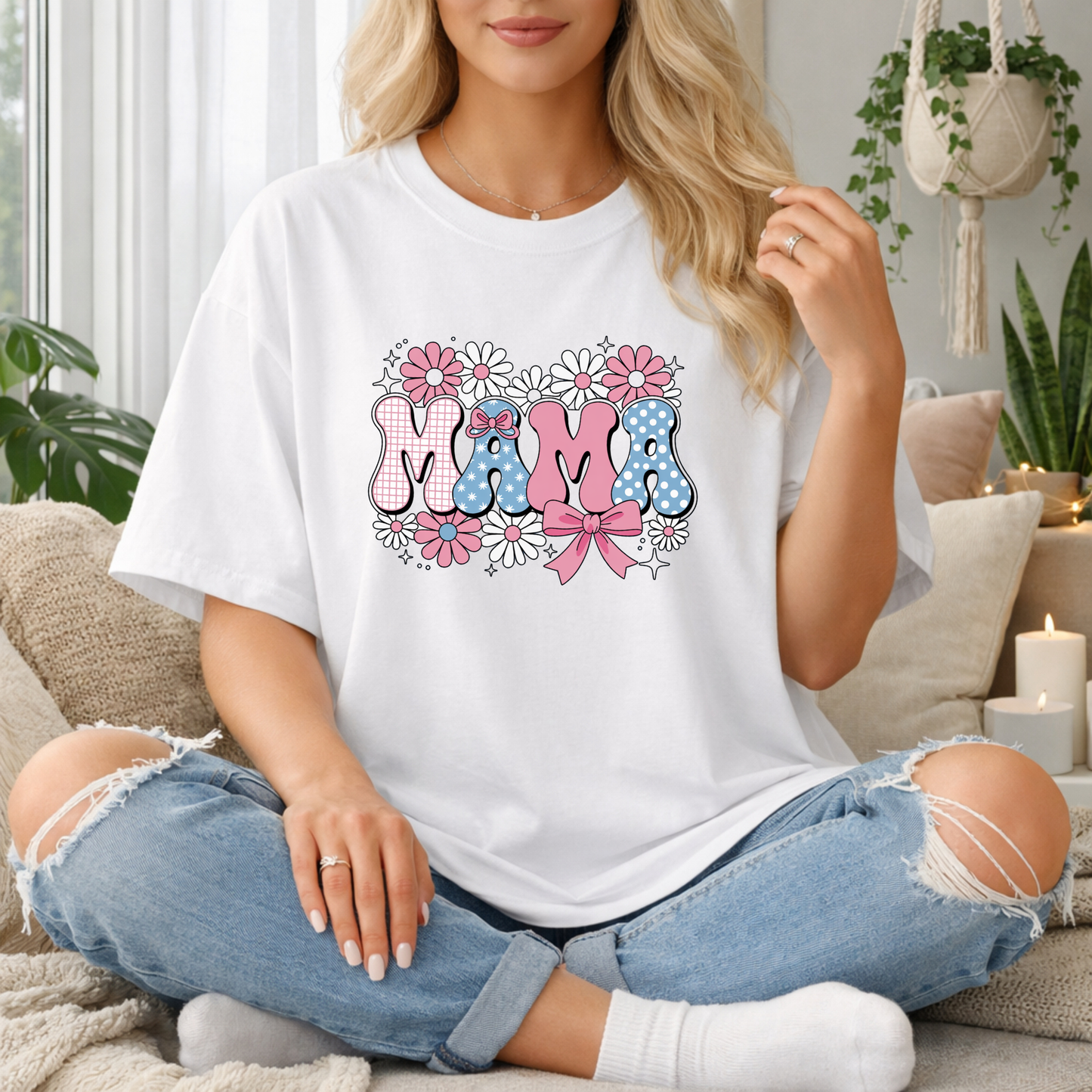 Mama Floral Premium T Shirt
