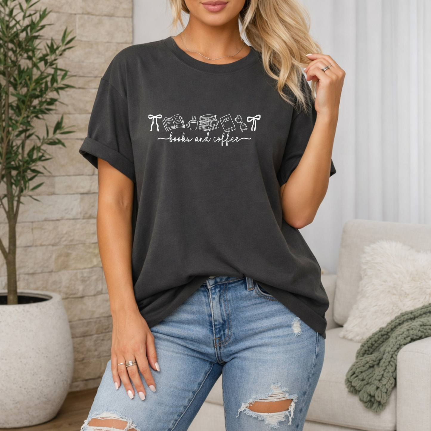 Books and Coffee Premium T Shirt