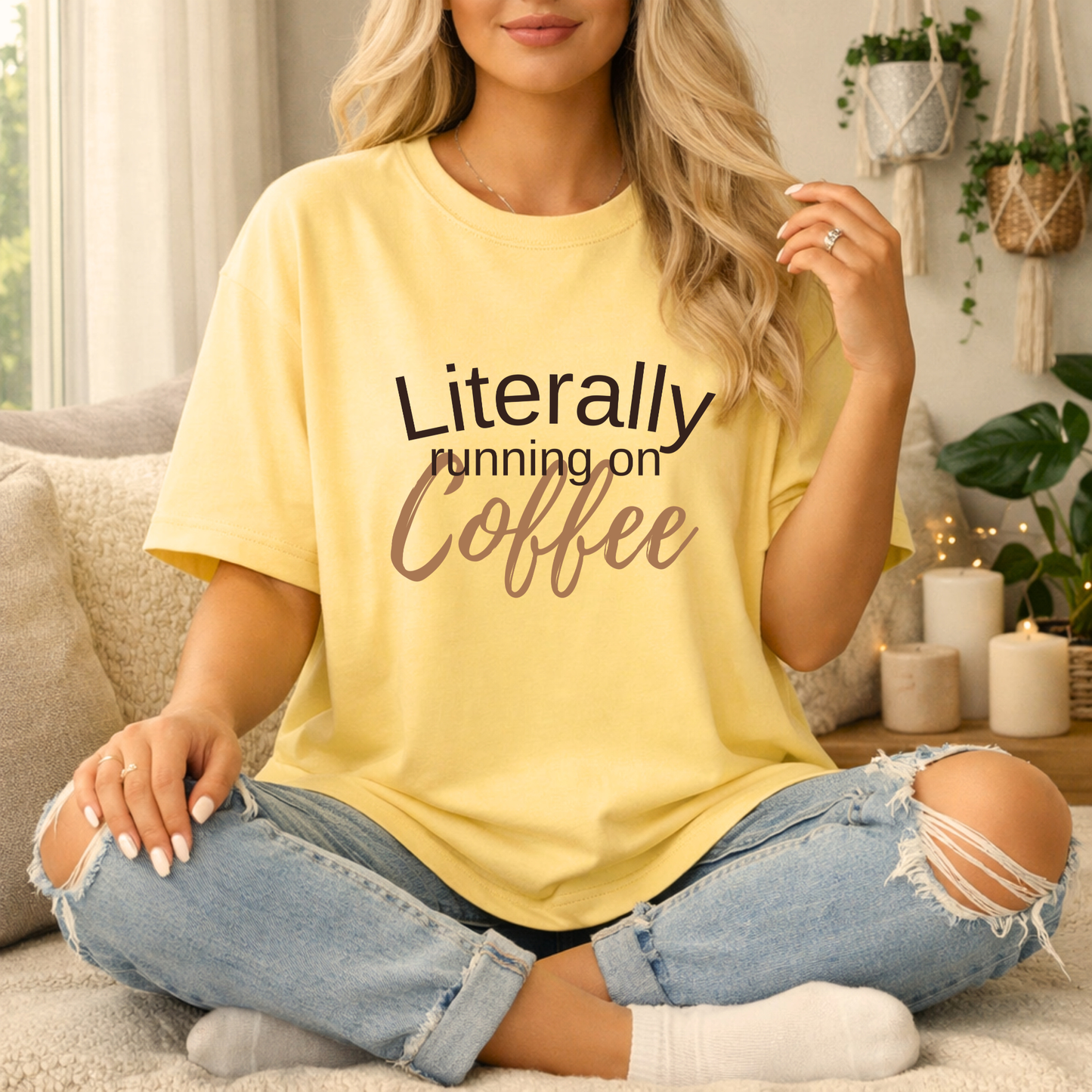 Literally Running On Coffee Premium T-shirt