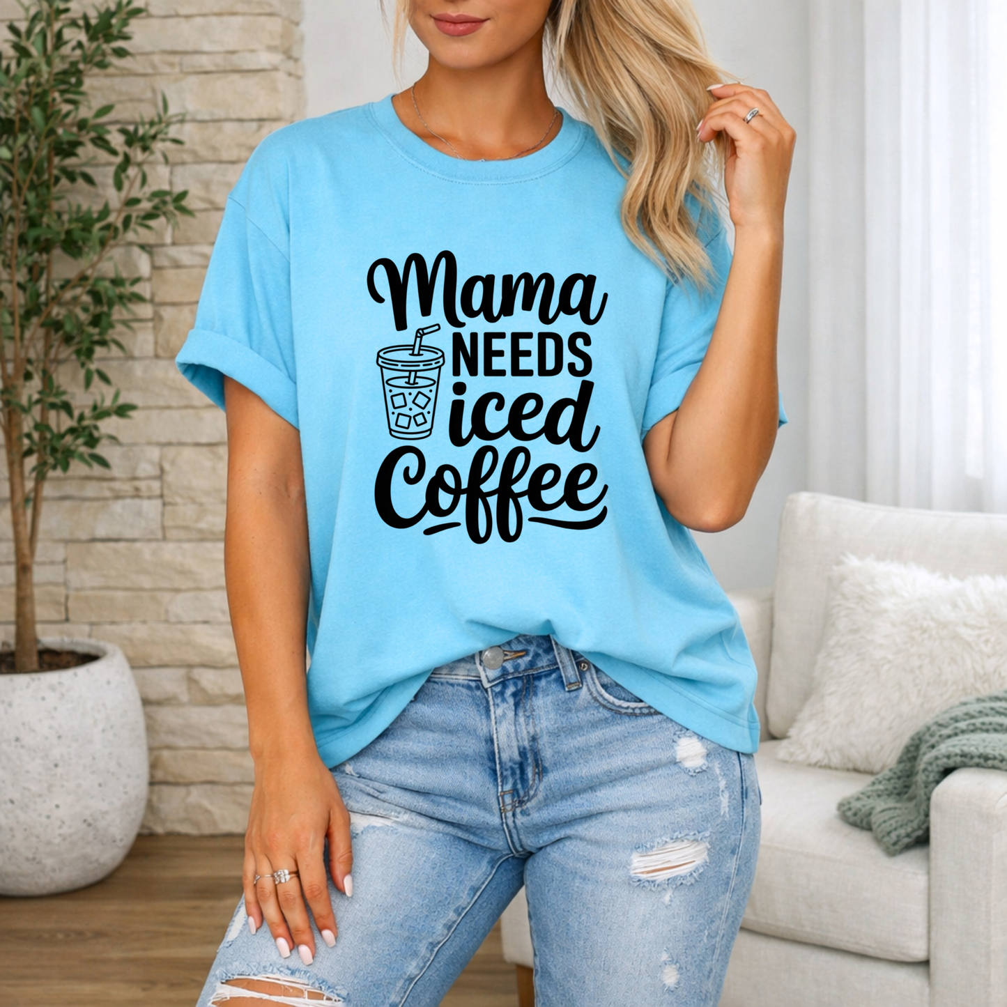 Mama Needs Iced Coffee Premium T Shirt