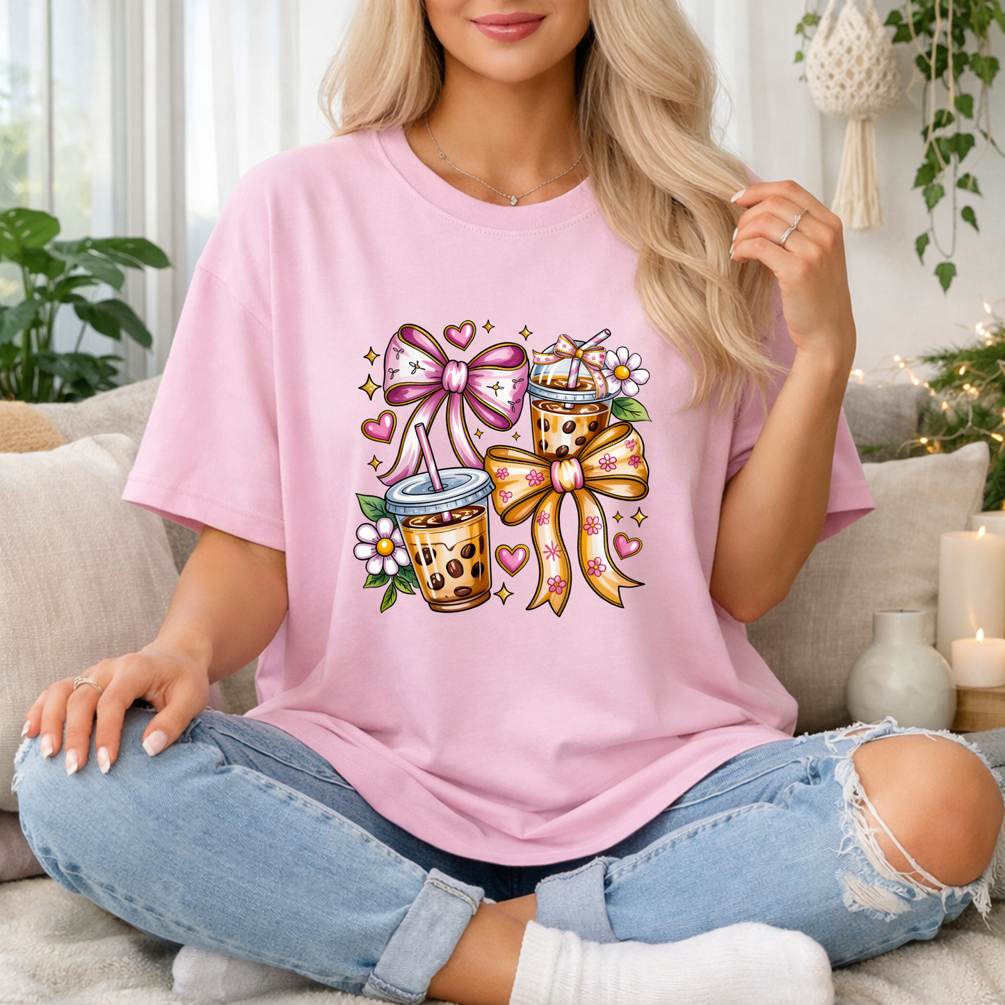 Girly Iced Coffee Premium T Shirt