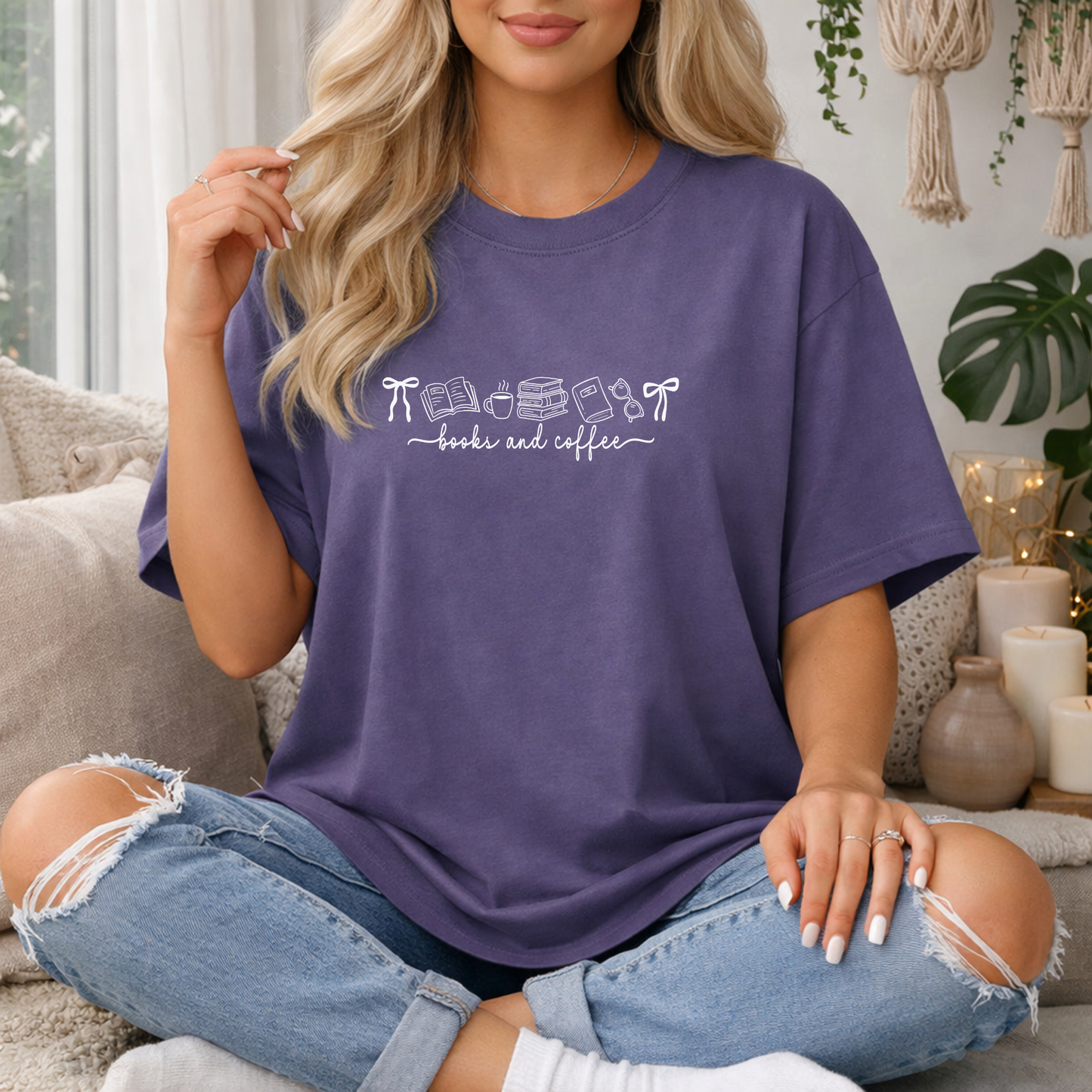 Books and Coffee Premium T Shirt