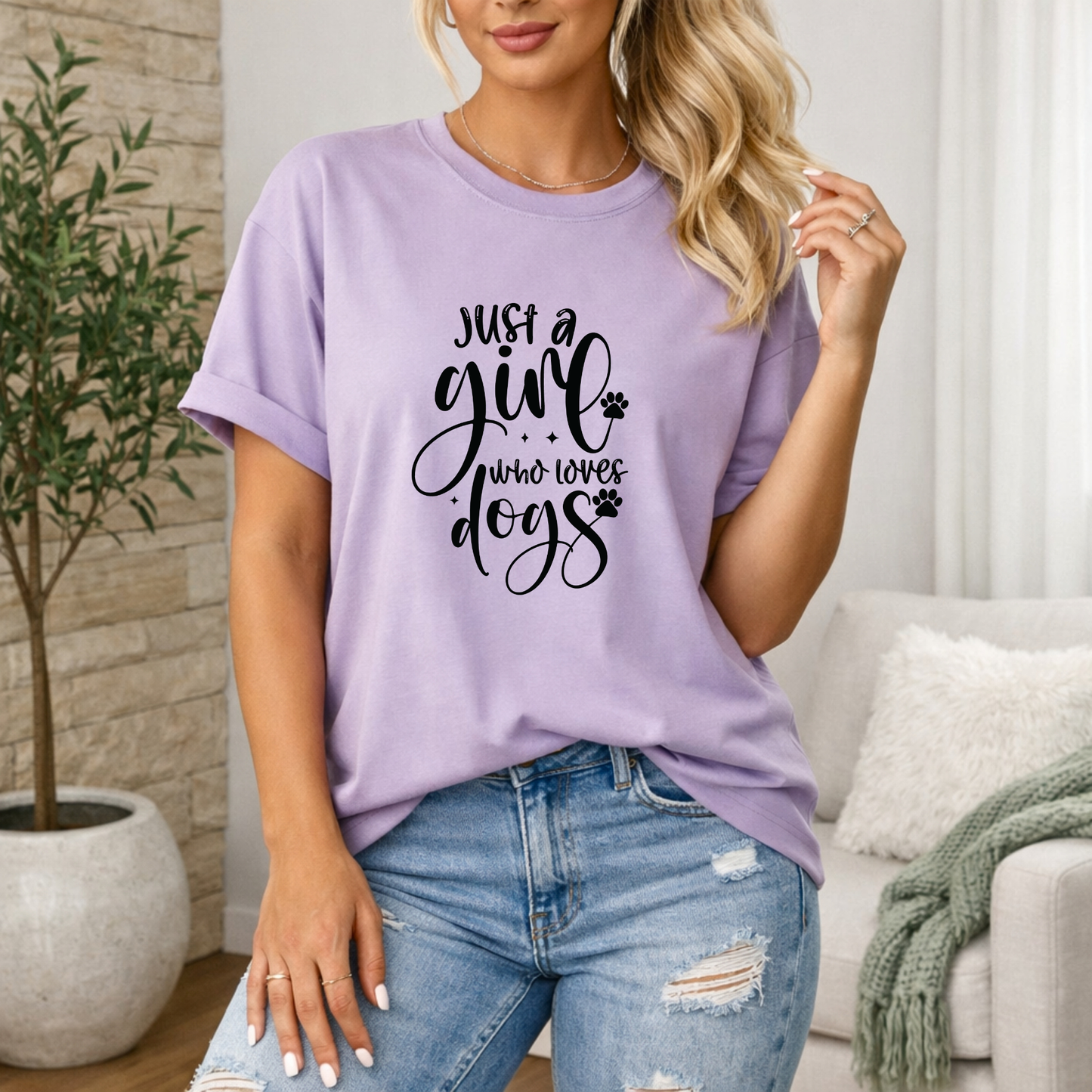 Just a Girl Who Loves Dogs Premium T Shirt