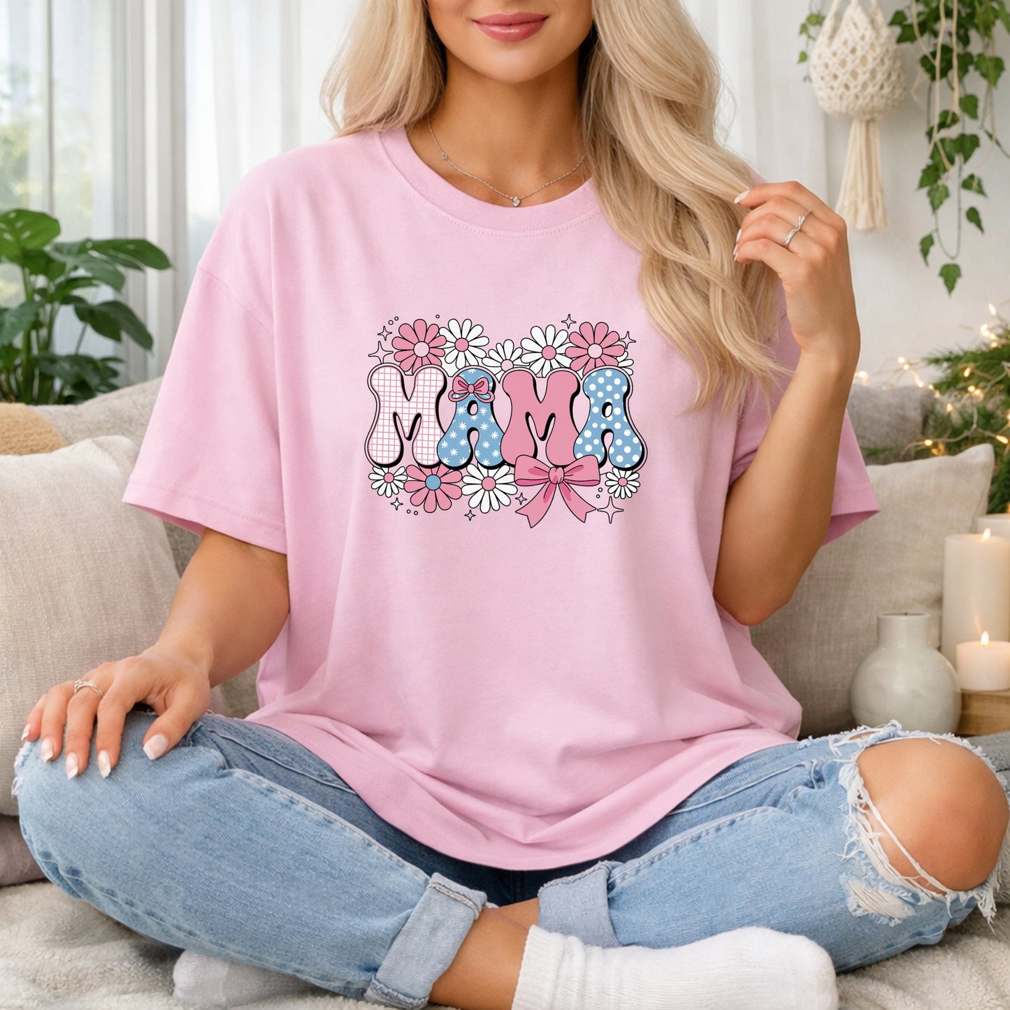 Mama Floral Premium T Shirt