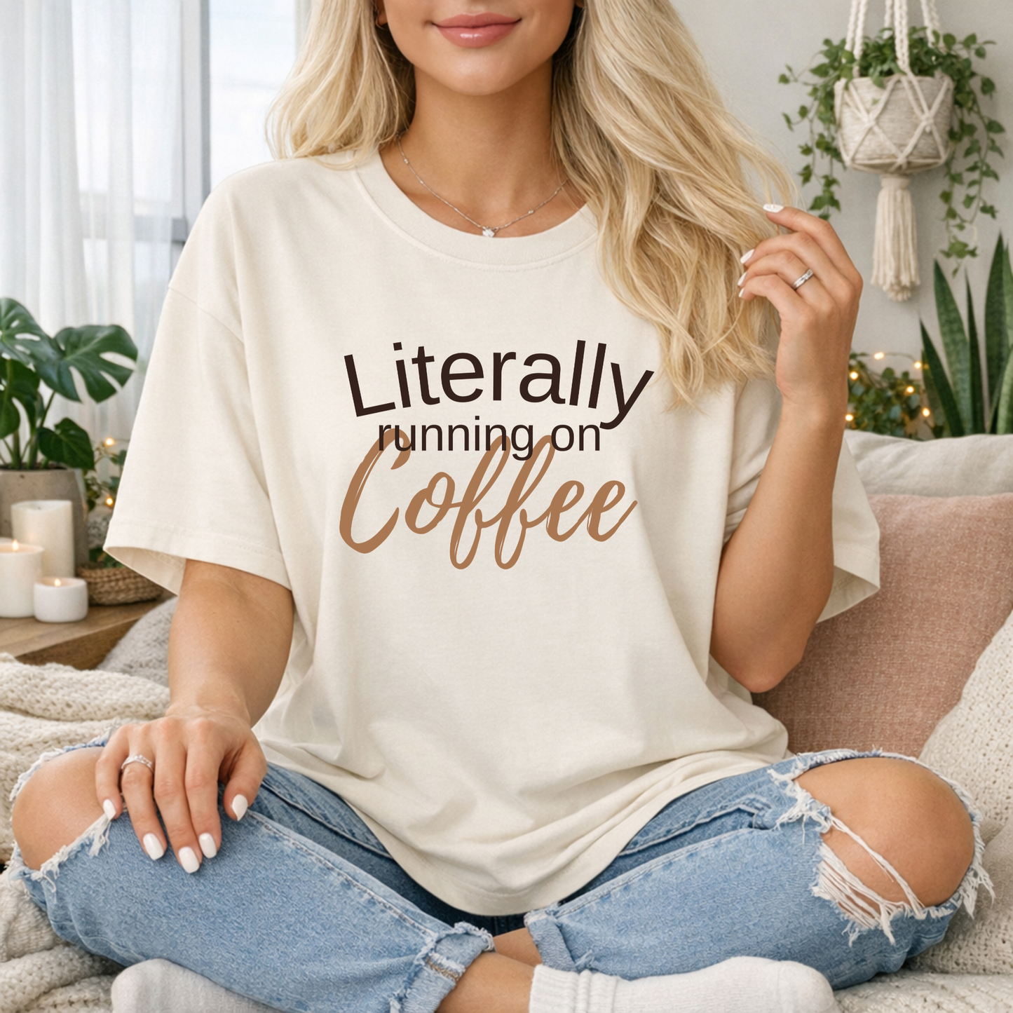 Literally Running On Coffee Premium T-shirt