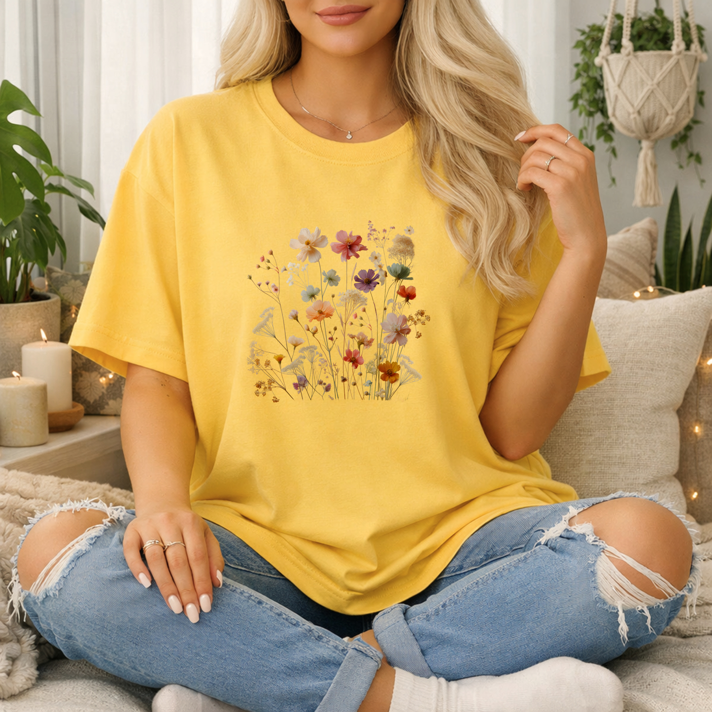 Pastel Wildflower Premium T Shirt