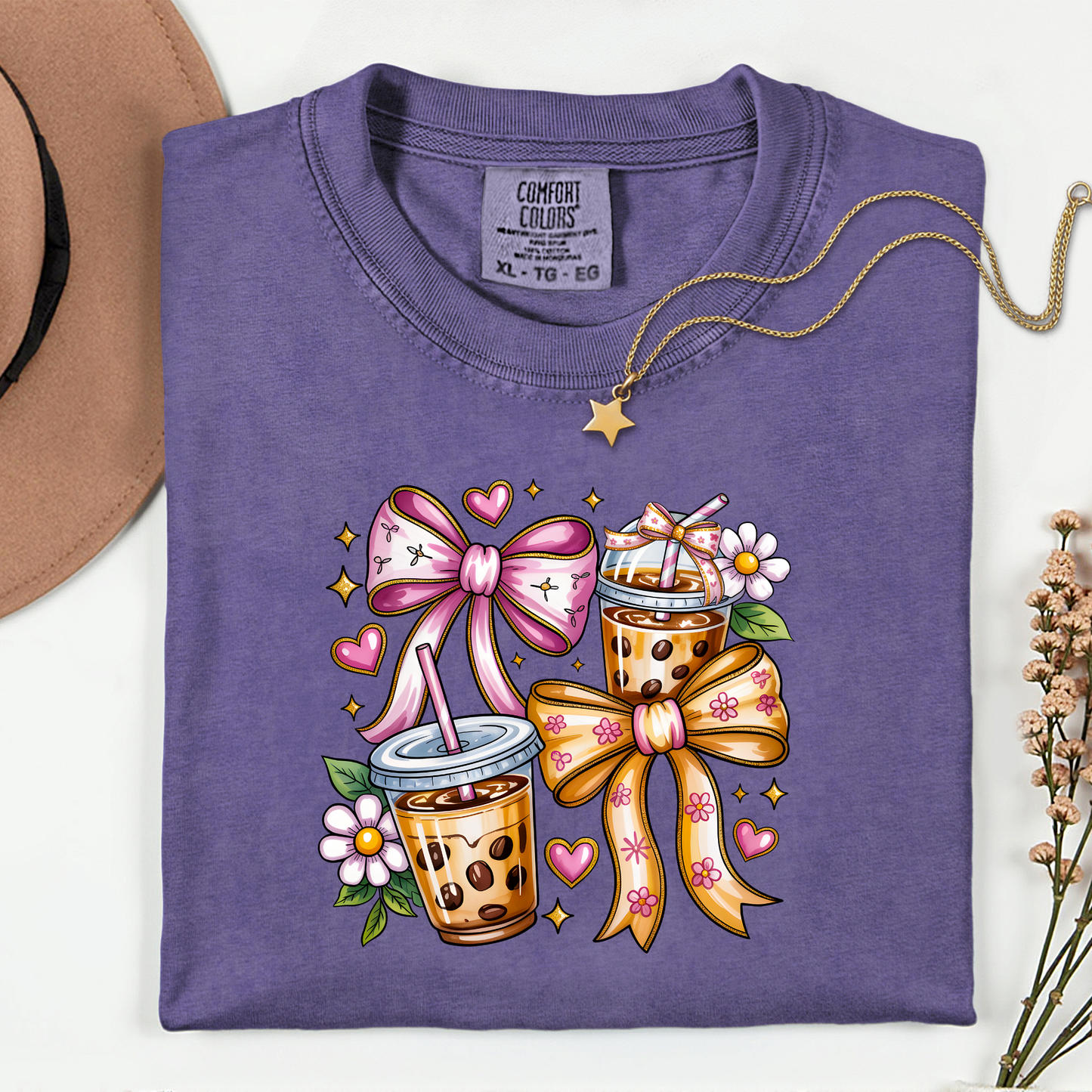 Girly Iced Coffee Premium T Shirt