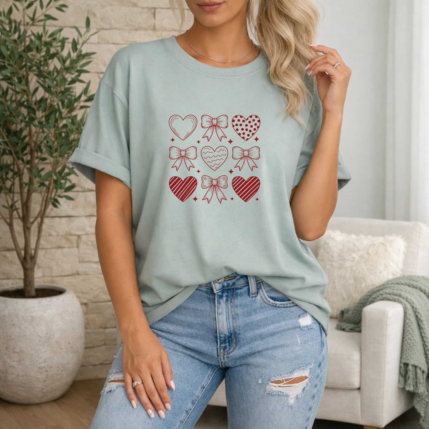 Heart and Bow Premium T Shirt