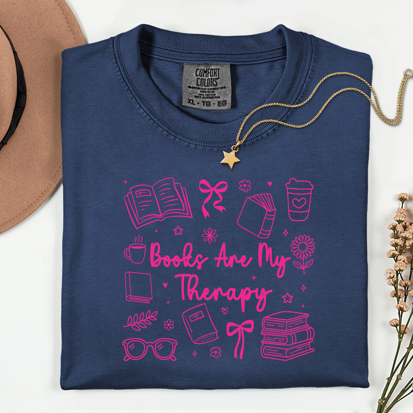 Books Are My Therapy Premium T Shirt